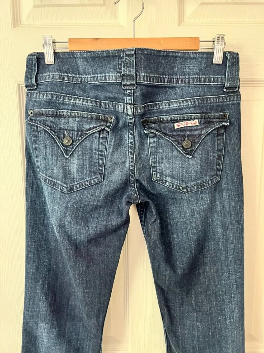 Hudson Signature Bootcut Jeans Sz 30 Dark Wash Long Inseam 33 Flap Pocket - Picture 7 of 14